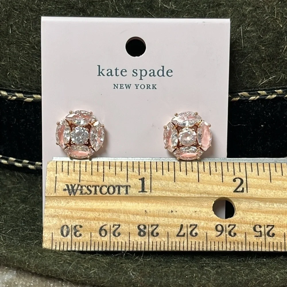 Brand New Kate Spade Flying Colors Blush Post Earrings Marquise Cluster Studs